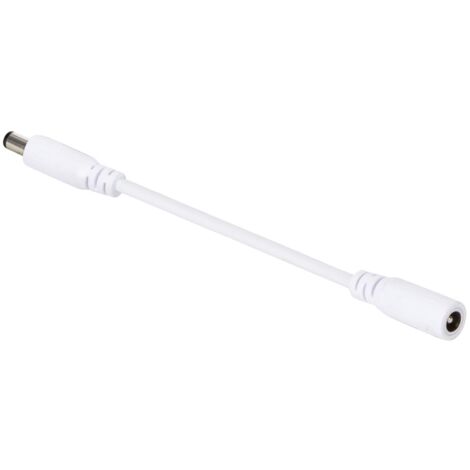 HQ-Power Rallonge, 24 VCC, 3 A, fiche DC 5.5 x 2.1 mm, mâle-femelle, 20 AWG, 2 m, blanc (1/5)