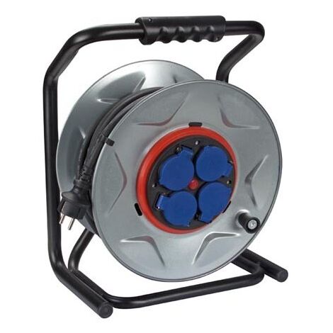 Enrouleur électrique 40 m – 4 prises avec protection IP44 – Système anti-torsion pour usage extérieur – H07RN-F 3G2.5 – Markenartikel