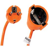 Rallonge électrique Perel 20m - 16A/3500W, 3 Fils 1.5mm², Prise E/F, Orange, Pour Intérieur - 7