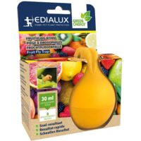 Edialux Piège à mouche des fruits avec appât, attrape-mouches fruits naturel, anti insectes, piège a phéromone écologique, usage intérieur, 8 semaines de protection, 1 piege + 2 x 15 ml appât