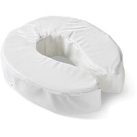 Vitility Rehausseur de toilette souple avec coussin, siège de toilette confortable pour seniors et personnes âgées, housse amovible lavable 30°, ajustement universel, forme U, 40x40x35 cm, blanc