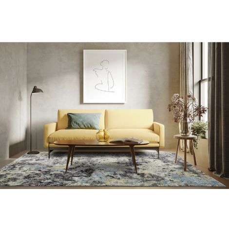 Nova Abstract NV32 Rug Living Room Bedroom Modern Soft Distressed Blue Multi Coloured Rug in Medium 120x170 cm (4'x5'6")