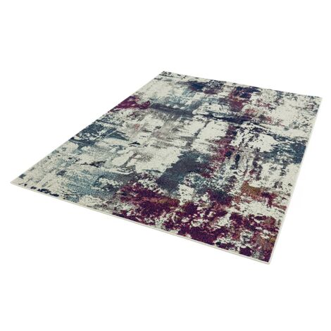 Nova Modern Rug Abstract NV23 Navy Multi Rug for Living Room Dining Room Bedroom Art Paint Design Multi Colours Rug in Large 160x230 cm (5'3"x7'7")