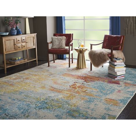 Celestial CES02 Sea Life Rug for Living Room Bedroom Modern Abstract Multi Colours Rug in XX-Large 239x320 cm (7'10"x10'6") Rectangle