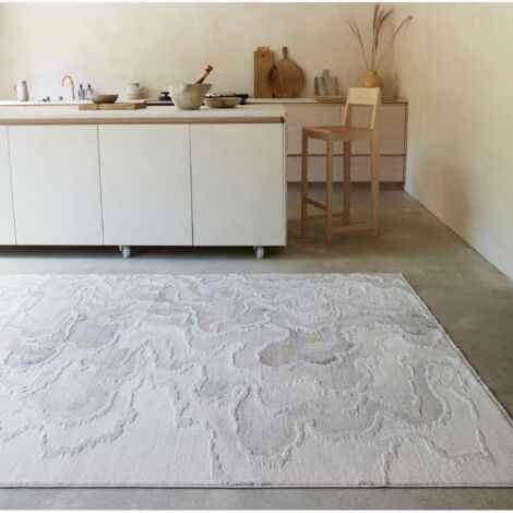 Seville 02 Setas Short Pile Rug Modern Abstract Soft Touch Silky Rug in Beige Natural 200 x 300 cm (1/4)