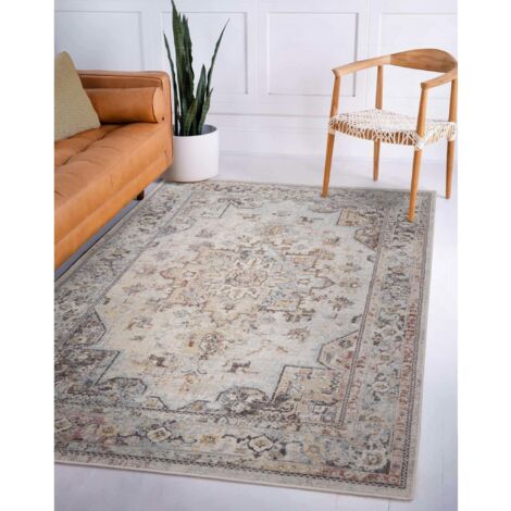 Flores Ester FR05 Traditional Classic Bordered Persian Floral Rug in Multi X-Large 200x290 cm (6'7"x9'6")
