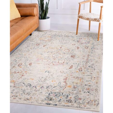 Flores Laleh FR08 Traditional Classic Bordered Persian Floral Vintage Rug in Multi Medium 120x170 cm (4'x5'6")