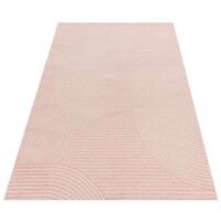 Modern Muse MU17 Geometric Rug for Retro Living Room, Bedroom, Kitchen, Lounge Soft Pink Rug in Small 80x150 cm (2'6"x5')