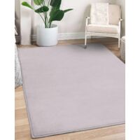 Modern Poly Moda Plain Rug Silver Light Grey Small Carpet 80 x 150 cm (2'6"x5'0")