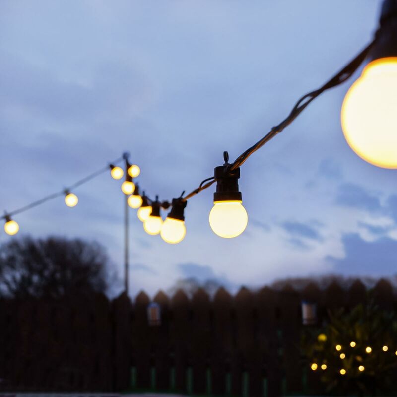 1.5m / 2.4m Festoon Steel Pole Hooks Hanging Outdoor Lighting String Wire  Lights