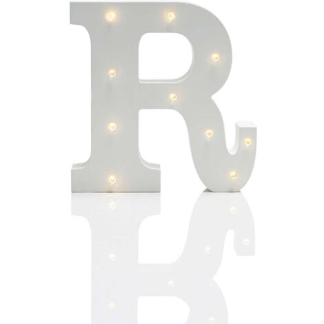 Alphabet 'R' Marquee Battery Light Up Circus Letter, Warm White LEDs, 16cm
