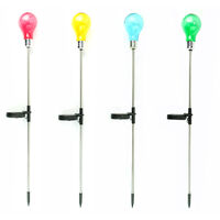 4 Pack Solar Power Balloon LED Festoon Stake Lights | Outdoor Garden Pathway Decoration - Multi Colour
