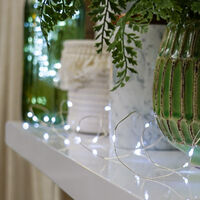 10.5m Battery Power Outdoor Firefly LED Fairy Lights White Garden Home Decoration