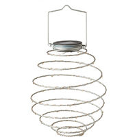4 Pack Solar Power Hanging Spiralites LED Lantern Lights | Outdoor Garden Decoration - Warm White