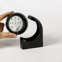 Battery Power Outdoor Black PIR Motion Sensor Security LED Wall Welcome Light Shed Garden