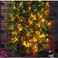 1.8m Solar Power Outdoor Lit LED Ivy Trellis Light | Garden Wall Decoration Faux Climbing Plant Artificial Leaf