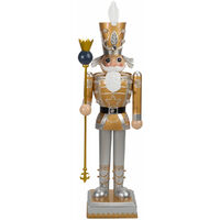 80cm LED Light Up Novelty Christmas Nutcracker Decoration Indoor Home Gold