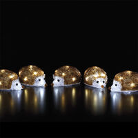 5 Pack LED Acrylic Christmas Hedgehog Light Up Figures Indoor Home Decoration