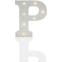 Alphabet 'P' Marquee Battery Light Up Circus Letter, Warm White LEDs, 16cm