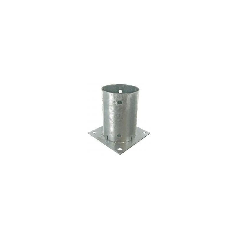 ADGO® Support pour poteau de clôture 80 x 80 mm galvanisé à chaud Manchon de support de sol coulissant en acier argenté 