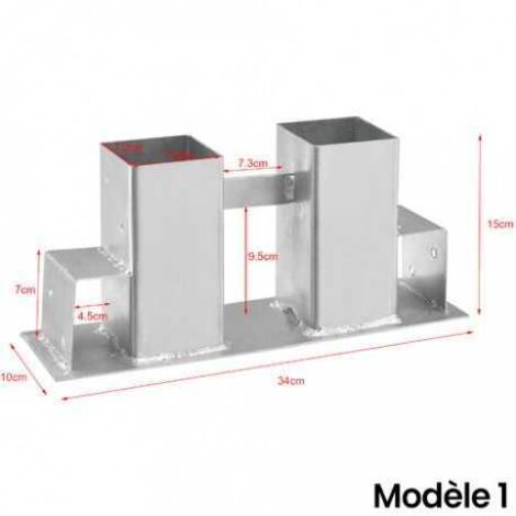 Tectake – Supports serre bûche pour empiler bois de chauffage – Acier galvanisé – Dimensions 34 cm x 10 cm x 15 cm – Pour bois équarri