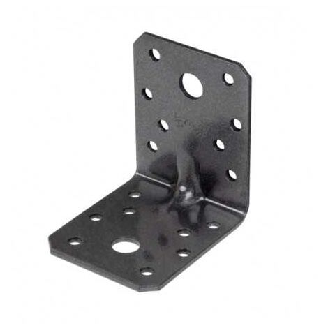 Équerre de fixation renforcée – Acier galvanisé noir diamant – Largeur 70mm – Hauteur 70mm – Profondeur 55mm – Applications extérieures – Alberts
