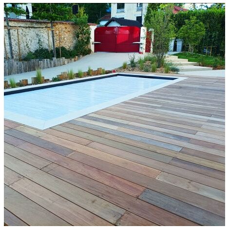 Pack Lame de Terrasse Lisse 2 Faces Bois Exotique 21x145 Ipé 1er Choix - Longueur 1,85 m - Lot de 28 pièces