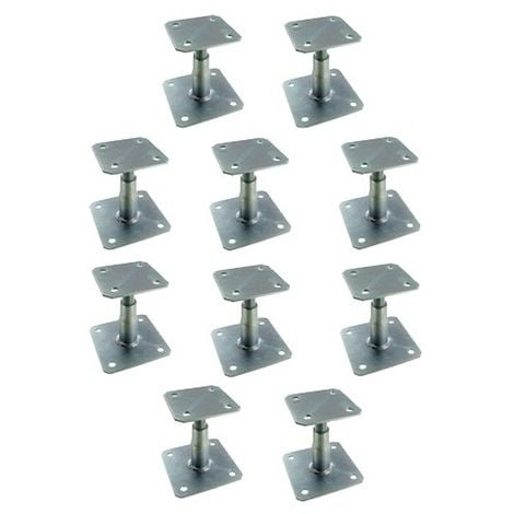 ADGO/® TT Support de fixation pour poteau de cl/ôture 90 mm Vis pour poteau de cl/ôture galvanis/é /à chaud Manchon coulissant Support de support de sol Manchon de sol Slide-in Manchon en acier Argent/é