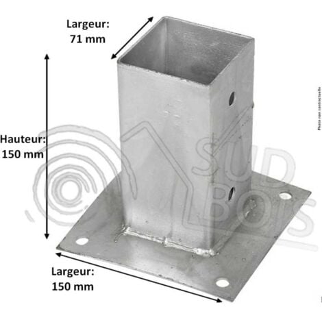 Platine pour poteau bois 7x7 online