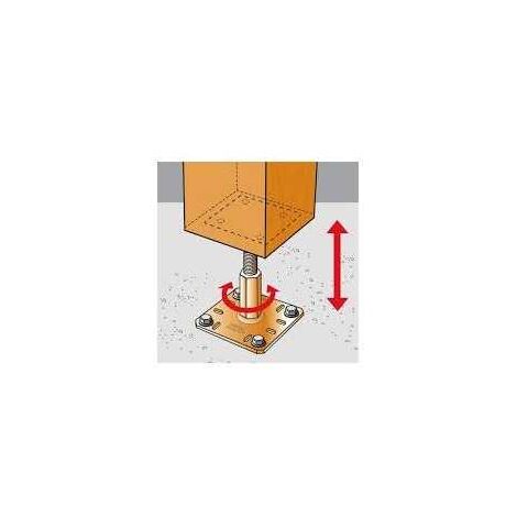 Pied de poteau réglable PPRC hauteur 100 à 150 mm SIMPSON