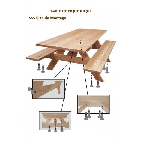 Table d'appoint pliante de pique-nique en bois • Ma Table d'appoint