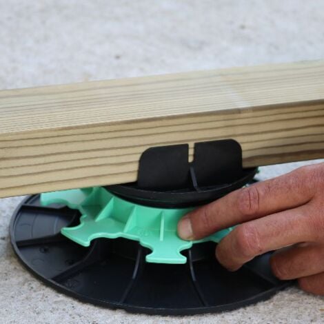 60 Plots H50/80mm PVC Réglables à Vérin pour Lambourdes Terrasse Bois