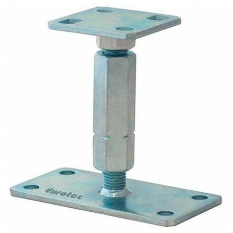 Sud Bois – Pied de poteau réglable galvanisé H120-195mm – Fixation par trous de 13mm – Pour poteaux en bois et béton – Acier traité