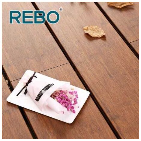 Sud Bois – Lame de terrasse en bambou 20x140mm – Double face lisse et striée – Longueur 1,85m – Fixation invisible par clips ou vis