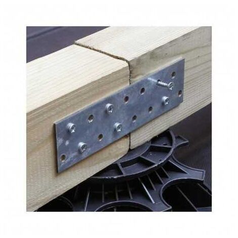Sud Bois – Connecteur de lambourde 60mm x 160mm – Acier galvanisé 2mm – Fixation par vissage sur plots – Pour rigidité optimale
