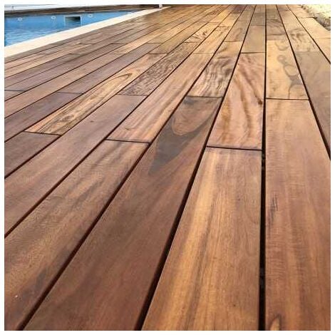 Lame de Terrasse Bois Exotique Muiracatiara KD 19x140 Lisse 1er Choix - Longueur 0,95 m