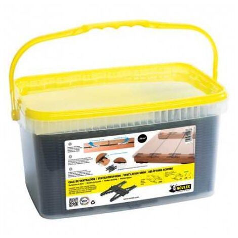 Sud Bois – Cales de ventilation 5 mm pour terrasse – Assurent un décollement de 5 mm – Surface couverte ± 19 m² – Fixation avec vis inox