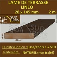 Lame Terrasse 28x145mm Douglas Naturel Lisse 2m