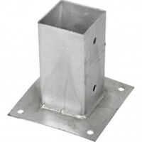 Sud Bois – Support pied de poteau bois carré galvanisé à chaud – Fixation par vis ou boulons – Dimensions 150x150 mm – Pour poteaux en bois, acier ou béton