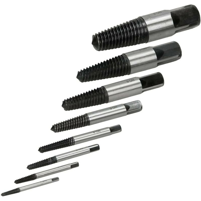 22 piezas Extractor de tornillos para tornillos rotos Drillpro HSS