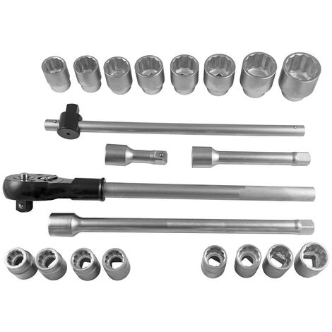JOMAFA - Estuche de herramientas vasos de 12 caras acero cromo