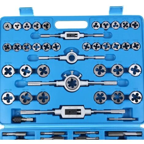 JUEGO DE MACHOS Y TERRAJAS METRICOS 110 PIEZAS DE M2 A M18 PROFESIONAL CON ESTUCHE DE METAL