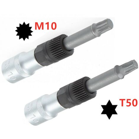 Juego de llaves para polea de alternador 1/2" con punta XZN M10 y punta T50