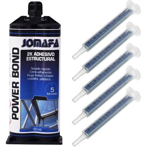2 K ADHESIVO ESTRUCTURAL METAL MADEAS PLASTICOS, 50ML PEGAMENTO + 5 CANULAS (1/3)