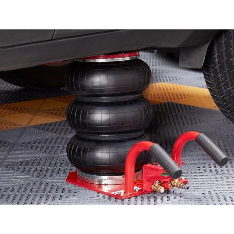 Gato Neumático Carga de 3 Toneladas (3000 kg) Gato de Aire Elevación 135-420 mm Gato de Aire para Coche Elevación Rápida 3-5S, con Asas Laterales para Coches