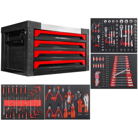 Caja de Herramientas tipo COFRE Con 4 Cajones Completo de herramientas (4 módulos) , 690 x 465 x 383 mm (1/2)