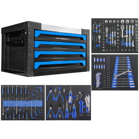 Caja de Herramientas tipo COFRE Con 4 Cajones Completo de herramientas (4 módulos) , 690 x 465 x 383 mm