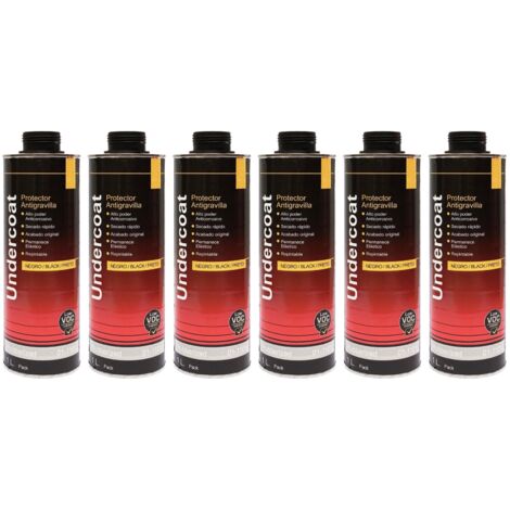 6 X ANTIGRAVILLA COLOR NEGRO 1L PROTECTOR BAJOS DE COCHES PASOS DE RUEDA