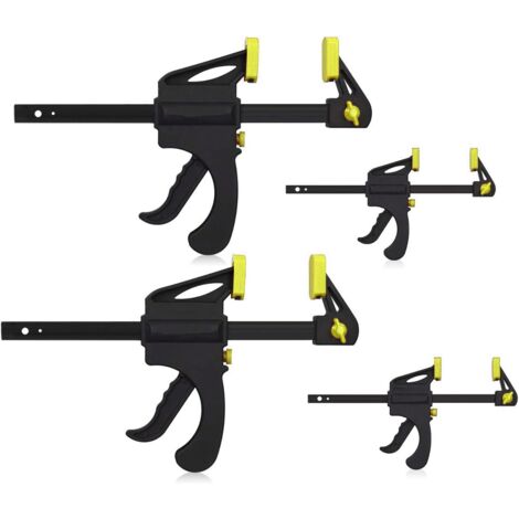 SARGENTOS DE BARRA CON AJUSTE RAPIDO 100MM PARA CARPINTERIA 4 PIEZAS