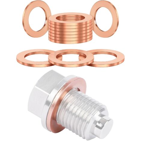 Juego de ARANDELAS de cobre para tapon de carter de 12mm de diametro, 20 unidades